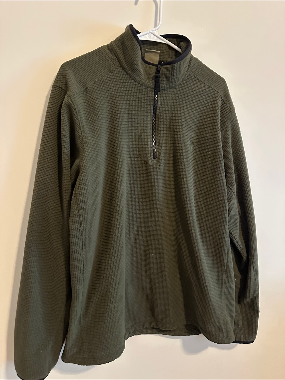 Timberland Olive Green 1/4 zip Waffle Knit Pullover